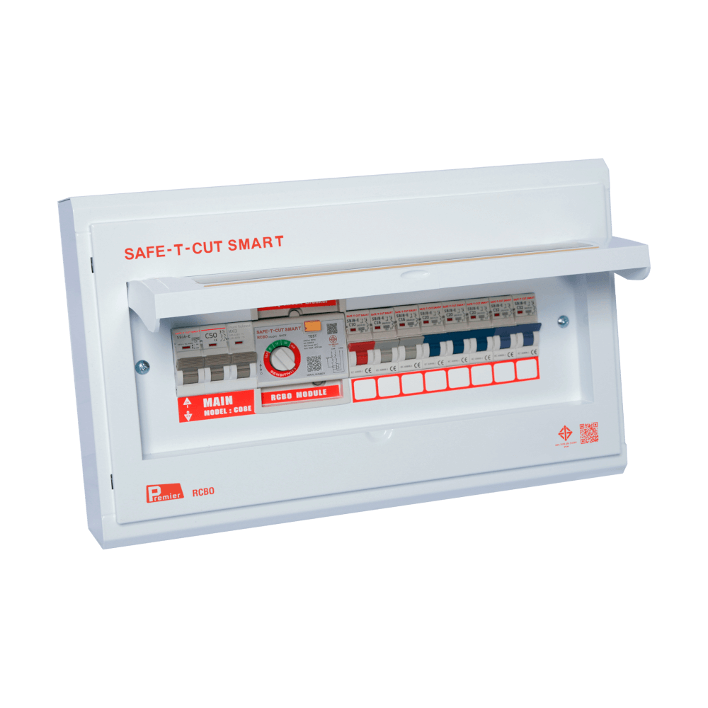 ชุดตู้คอนซูเมอร์ 8 ช่อง เบรคเกอร์กันดูด 50 แอมป์ เซฟ-ที-คัท สมาร์ท รุ่น PREMIER RCBO_2